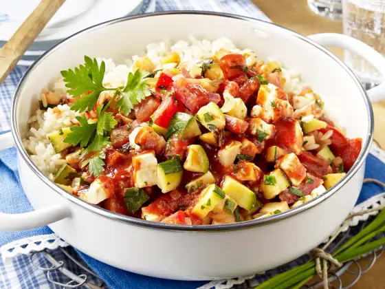 Zucchini-Reis-Pfanne einfach gemacht - so wird sie schön würzig